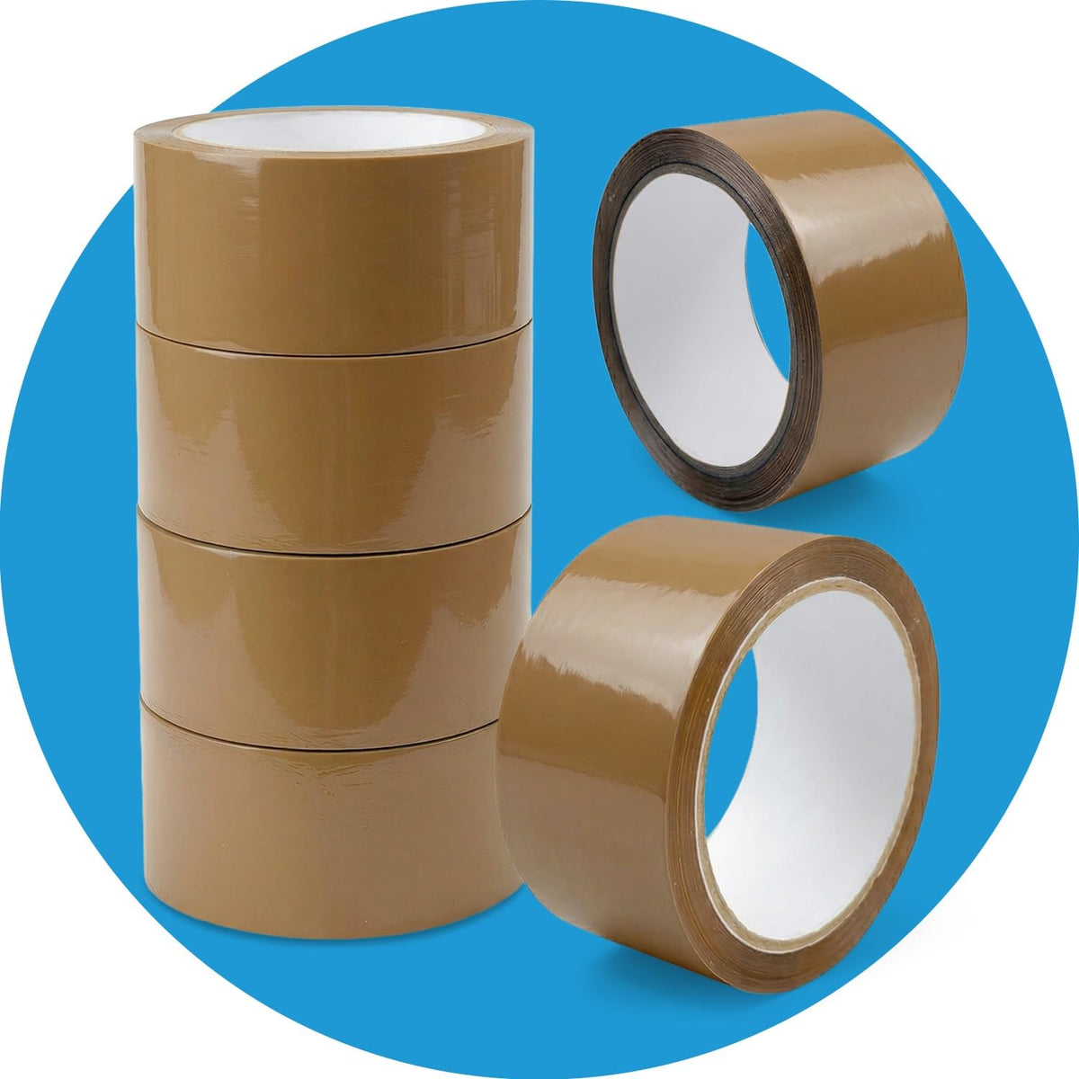 Packaging Tape, Industrial Brown Parcel Tape 3 Rolls With Low Noise - 48mm X 66m, Secure Sticky Brown Tape For Box Packaging, Moving Boxes, Packing Tape Strong For Moving House (3 rolls)