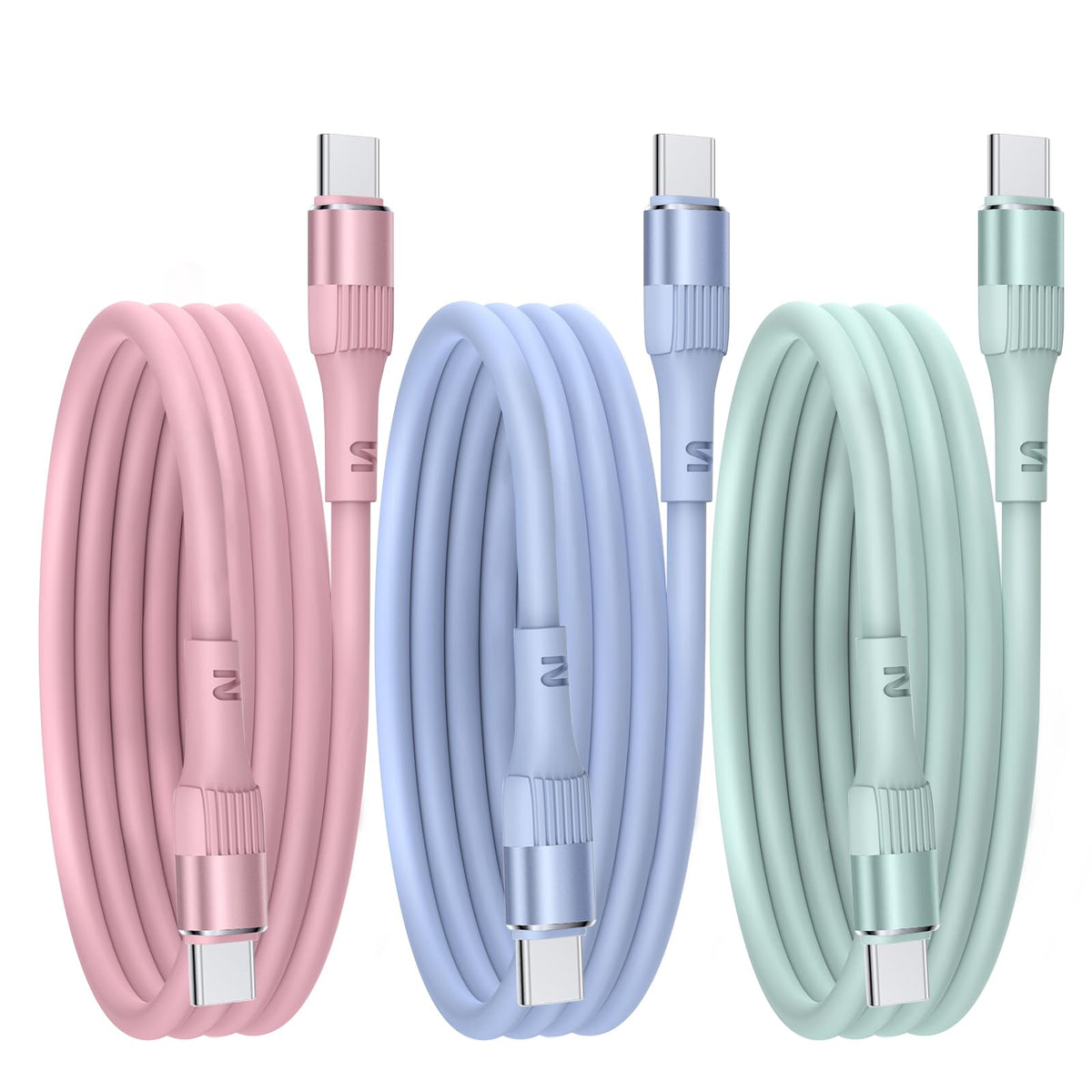 Nebite USB C Charger Cable 60W 6FT, 3 PACK USB C to USB C Charger Cable