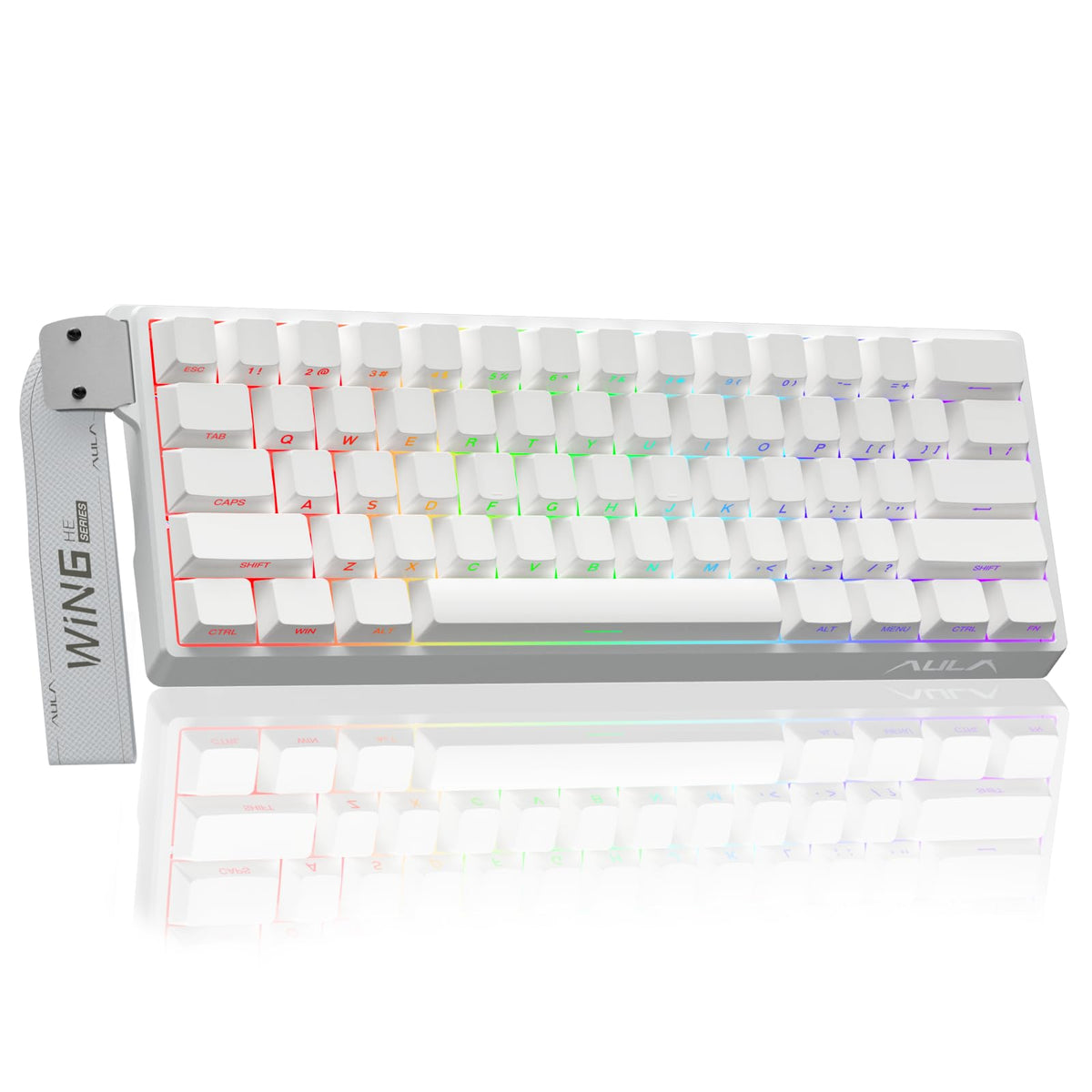 AULA WIN60 HE Mechanical Gaming Keyboard Wired,Hall Effect Magnetic Switches,Adjustable Actuation Rapid Trigger,8K Polling Rate,RGB Backlight,60% Percent Keyboard for Mac/Win (BLACK) (Pack of 2)