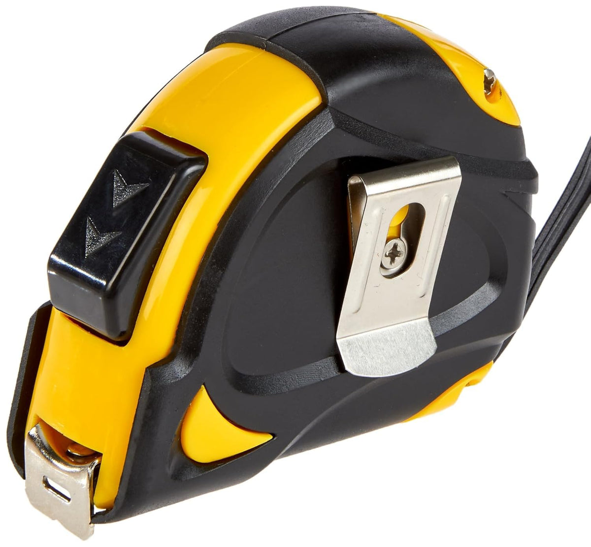 Amazon Basics Self-Locking Tape Measure, MID Accuracy, 7.6 m (2-Pack) meters Scale, Yellow