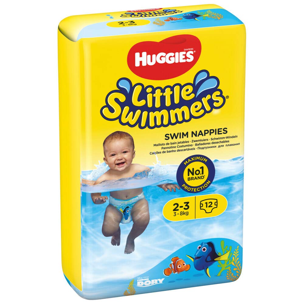 Huggies Little Swimmers, Swim Nappies, Size 5-6 - 33 Pants - Maximum Protection Swimming Nappies with Leak Guards - All-Round Stretchy Waistband