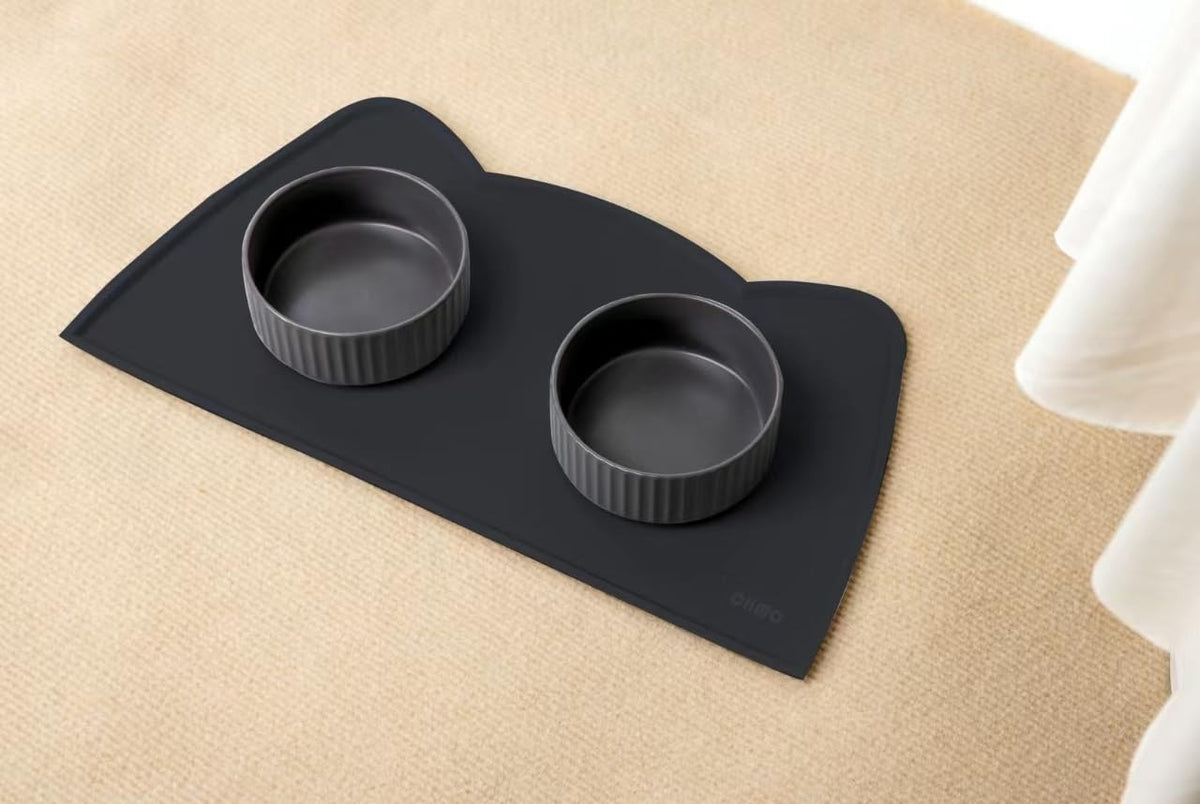OHMO Silicone Cat Food Mat for Food&Water Bowls, 46x25cm, Camo Green