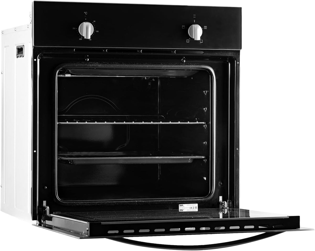 60cm Single Electric Oven In Black, Multi-function - SIA SSO59BL
