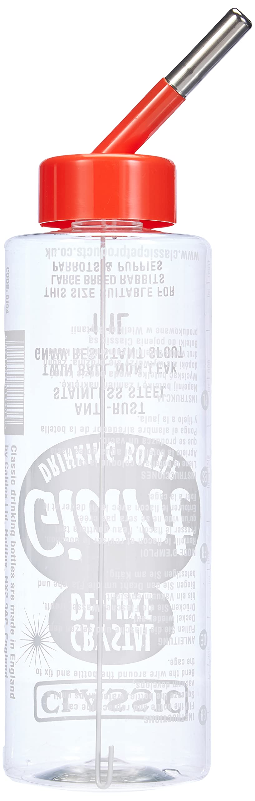 CLASSIC Crystal Deluxe Guinea Pig Water Bottle 320ml Non-Drip Rabbit