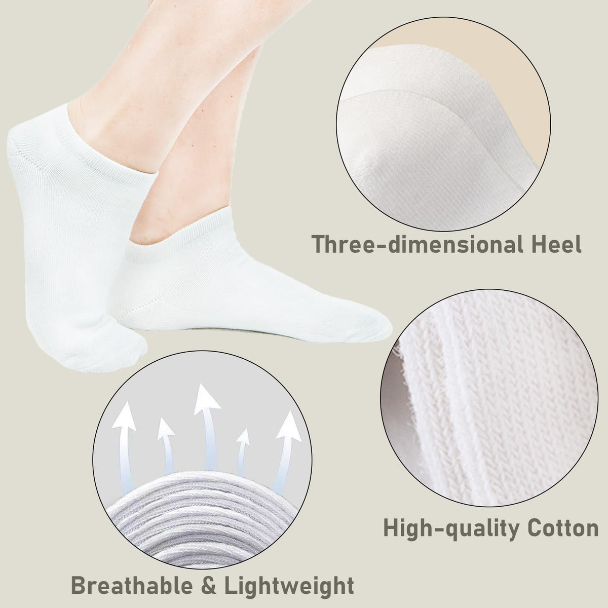 KEYRI 6 Pairs Ankle Socks Low Cut Trainer Socks