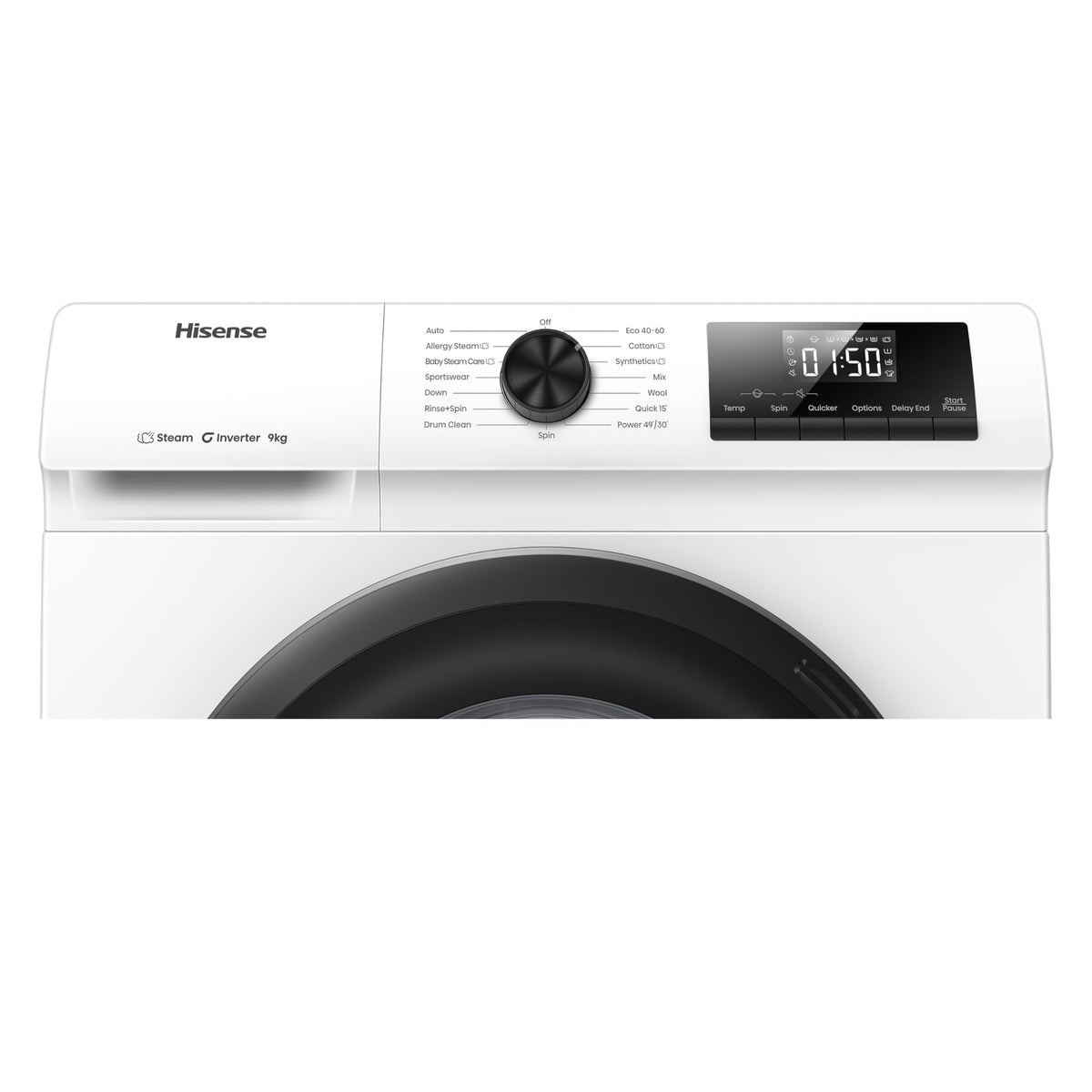 Hisense WF1G7021BW Freestanding 7 KG-Front Load Durable Inverter Washing Machine, Steam Wash-Quick Wash-15 Washing Programs-1200 RPM-White-Energy Rating B