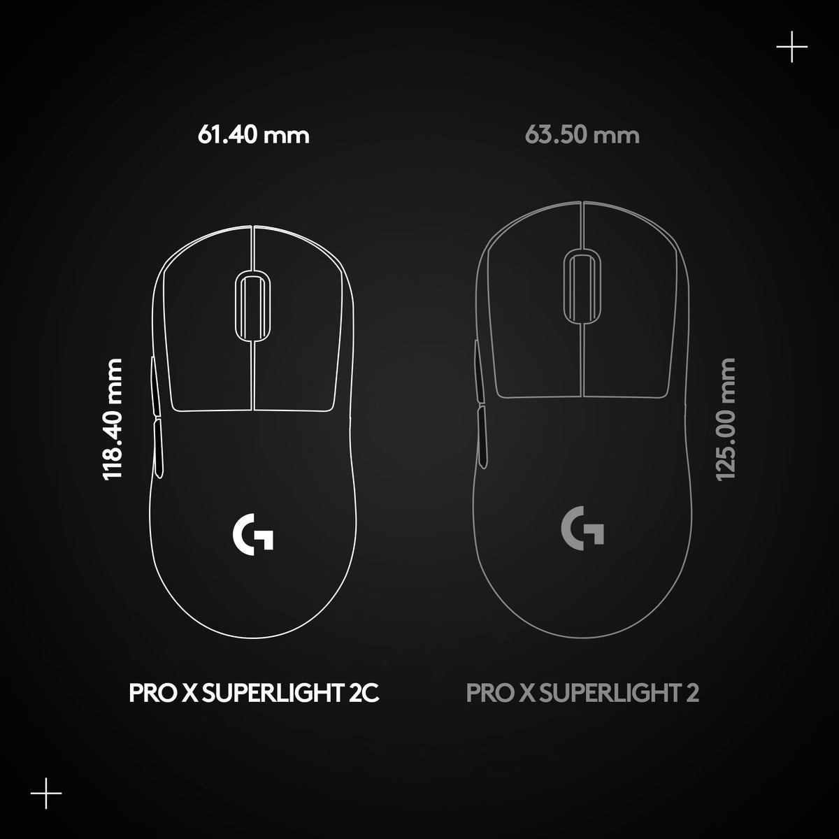 Logitech G PRO X SUPERLIGHT 2 SE Wireless Gaming Mouse, 60 g pro-grade mouse with 5 programmable buttons, 44K DPI sensor, 888+ IPS, 1 kHz report rate, USB-C charging for PC/Mac - Black