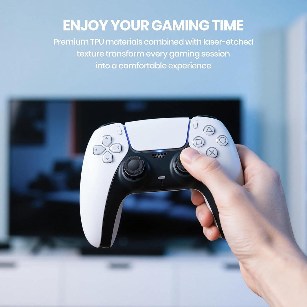 NEWDERY Joystick Replacement Grip Caps for PS5/PS4 Controller