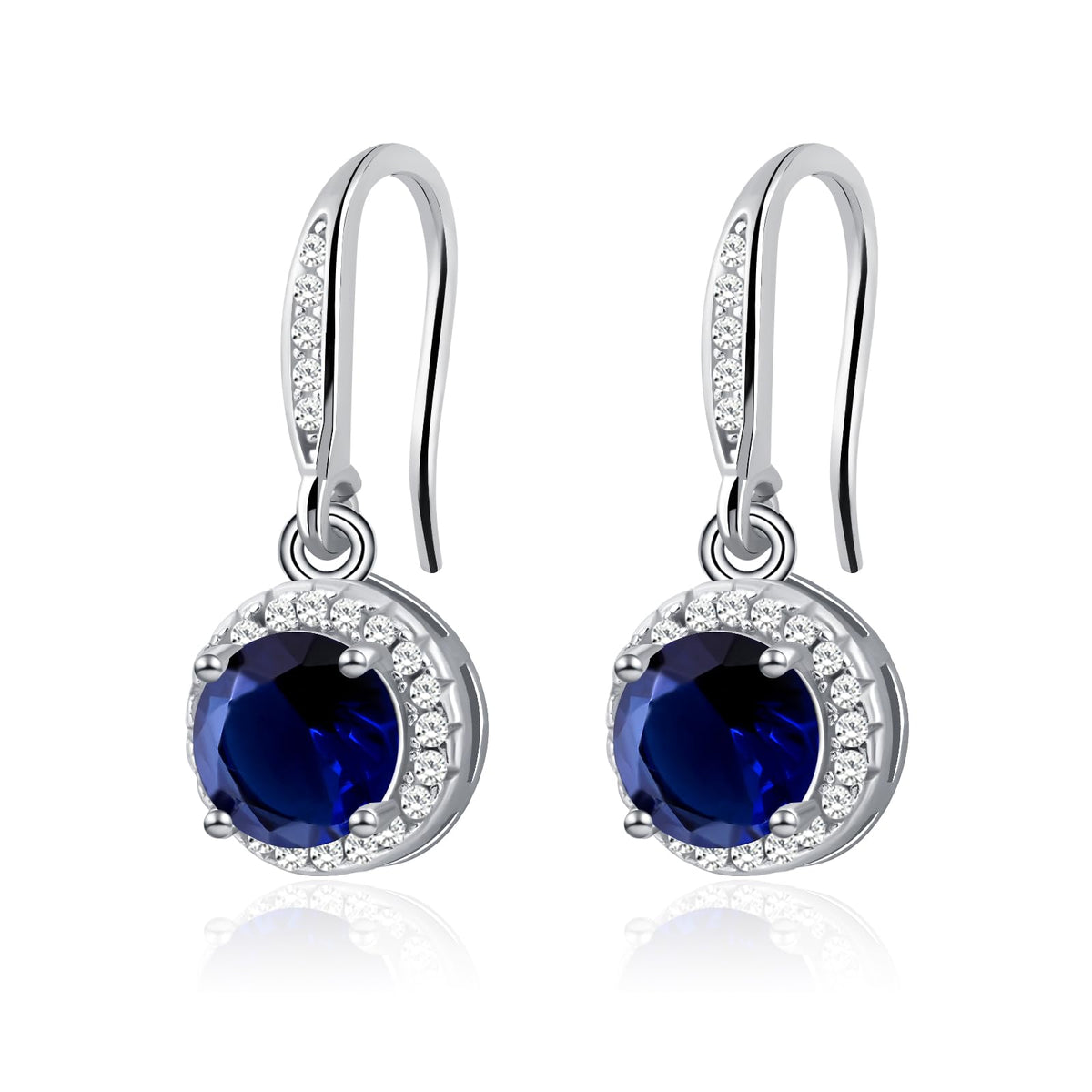 Birthstone Drop Earrings for Women, Silver Plated Dangle Earrings