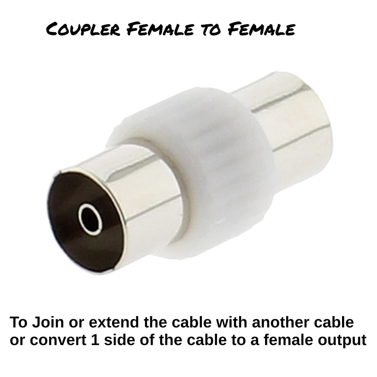 3C2V TV Coaxial Cable 8M - Nickel Plated RF Coax Extension Lead for Freesat, Aerial Socket, Freeview, Sat,DVD,VCR,SKY, Smart U-HD TV, Virgin, BT, Antenna Box, Y Splitter, Signal Booster 8.0 Meter