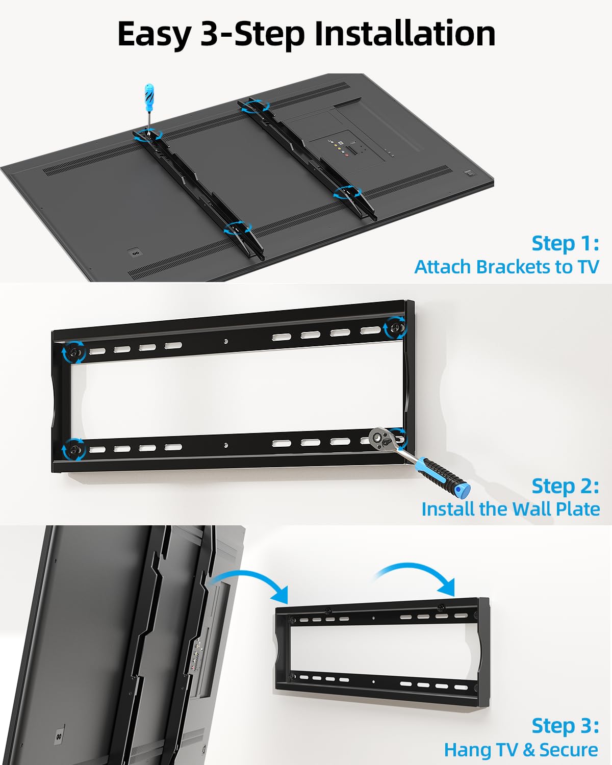 HOME VISION Heavy Duty Fixed TV Wall Bracket for 32-86 Inch Flat Screens