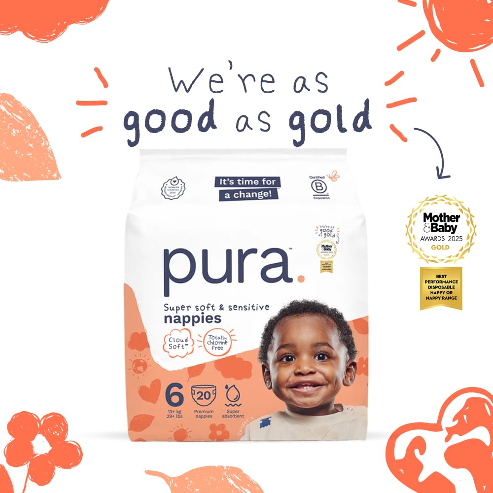 Pura Nappy Size 1 (2–5kg) 25 Count Sensitive Skin