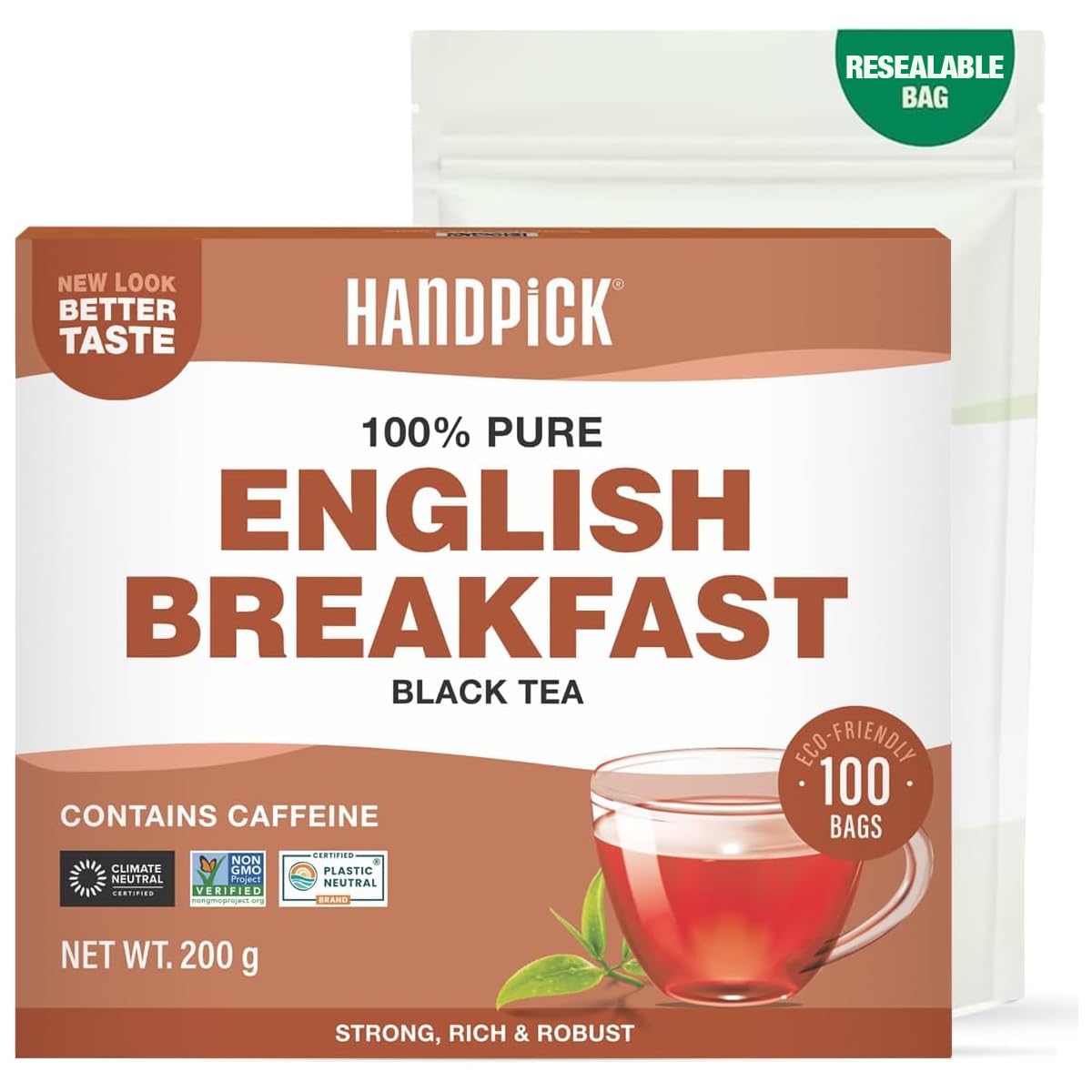 HANDPICK, Spearmint Tea Bags (100 Count), Spearmint Leaf Tea Bags