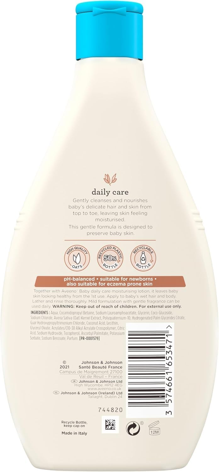 Aveeno Baby Daily Care Hair and Body Wash for Sensitive Skin (1 x 400 ml)