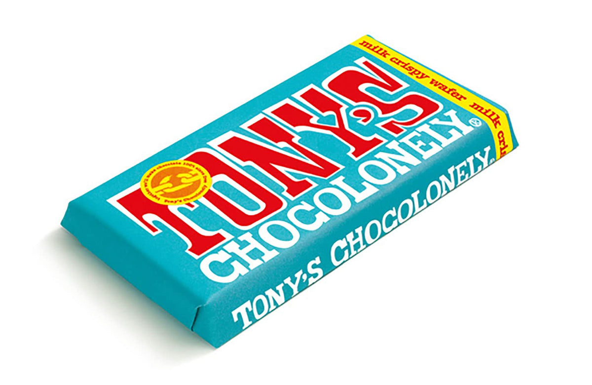 Tony's Chocolonely Milk Chocolate Bar - 180g Belgian Fairtrade Chocolate, Gift, 32% Cocoa, Vegetarian
