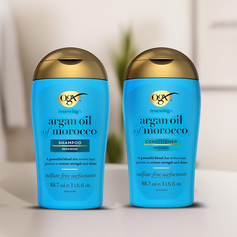 OGX Argan Oil of Morocco Sulfate Free Shampoo for Dry Hair, 385ml (Pack of 3)