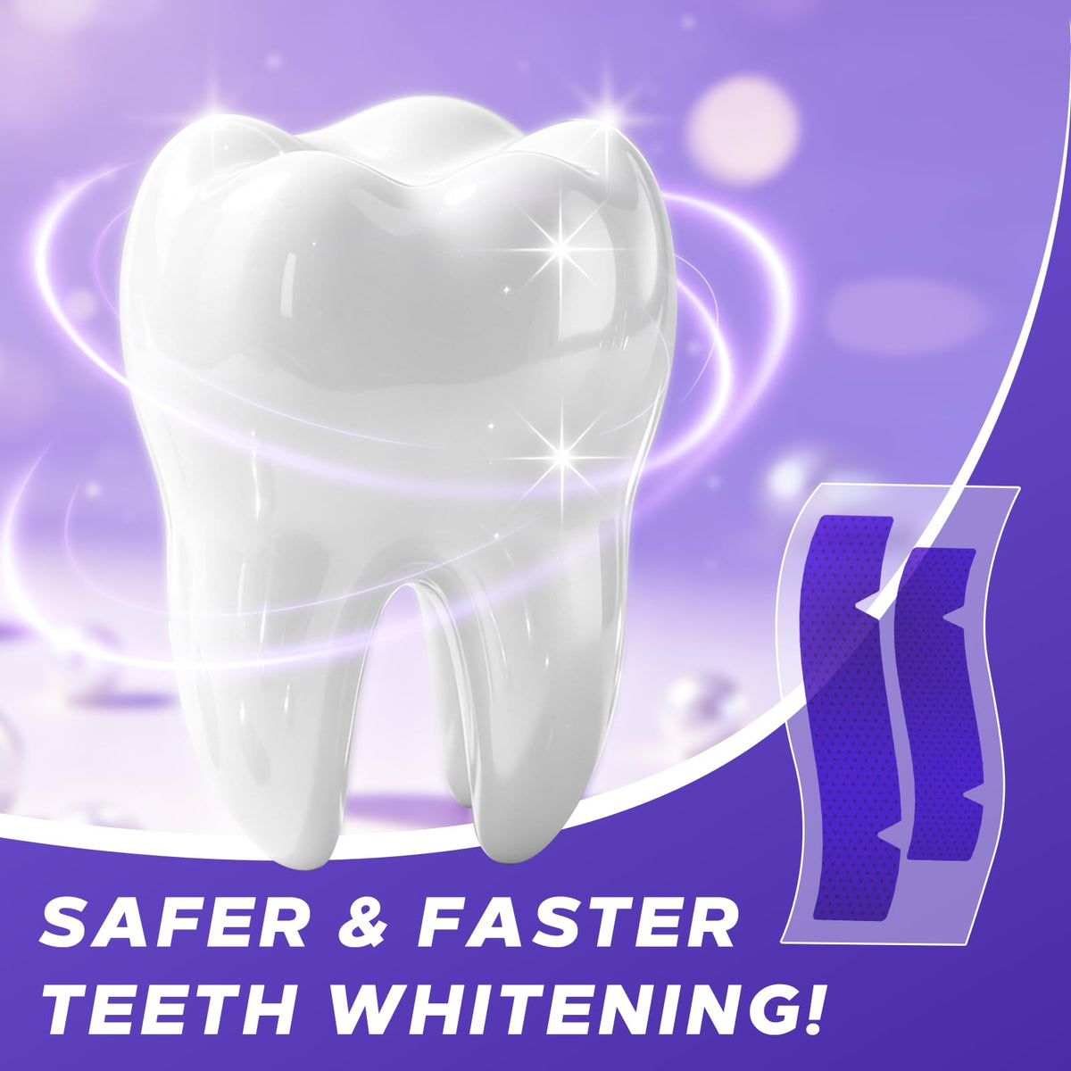 Purple Teeth Whitening Strips 14 Treatments - Enamel-Safe & No-Sensitivity & No-Slip Whitening Strips - Fast Teeth Whitening in 7 Days - Whitening Kit for Coffee, Wine Stains Removal, Mint Flavor