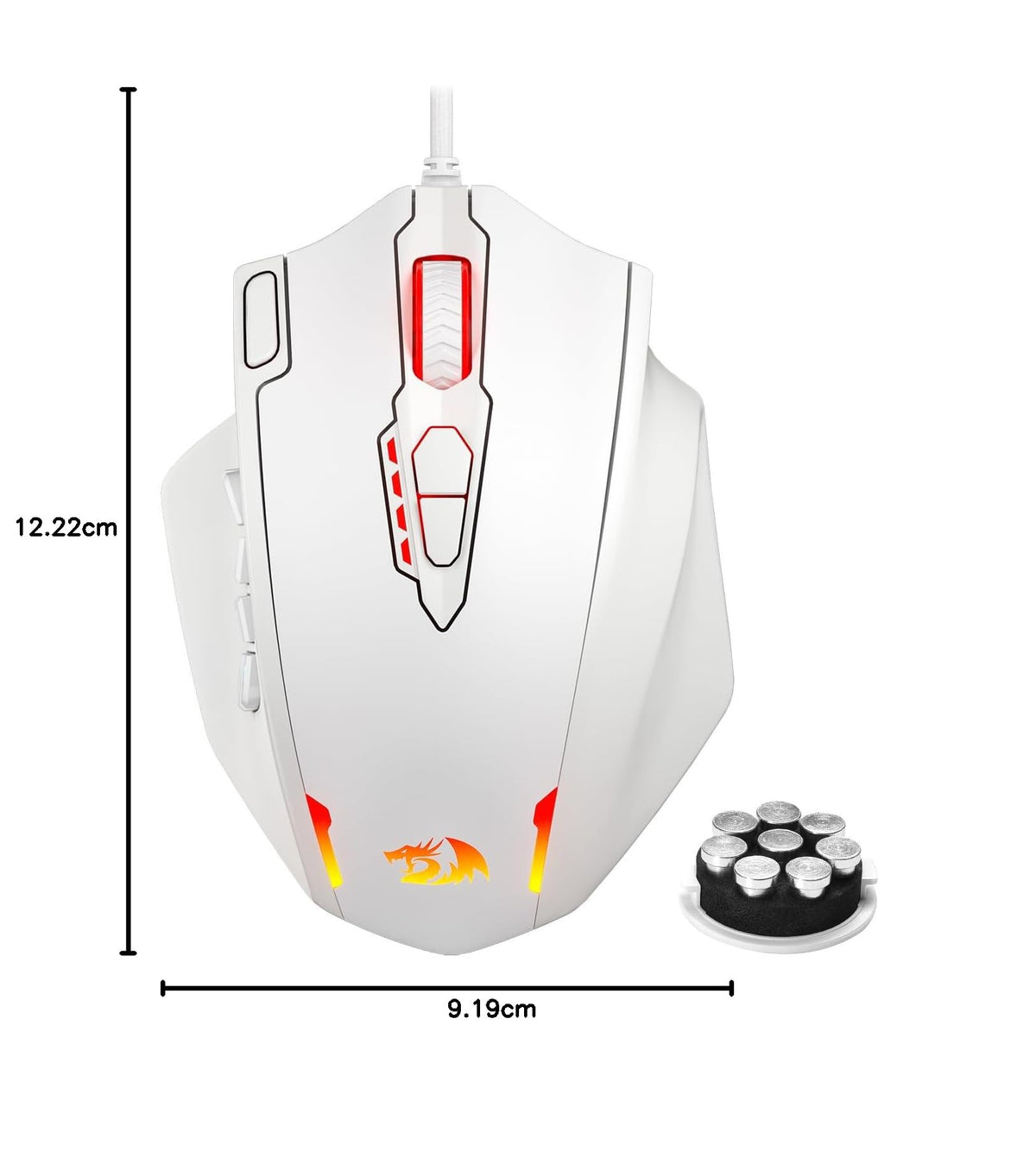 Redragon M908 Impact RGB LED MMO Gaming Mouse With 12 Side Buttons, Optical Wired Ergonomic Mouse with Max 12,400DPI, High Precision, 18 Programmable Macro Shortcuts, Comfort Grip