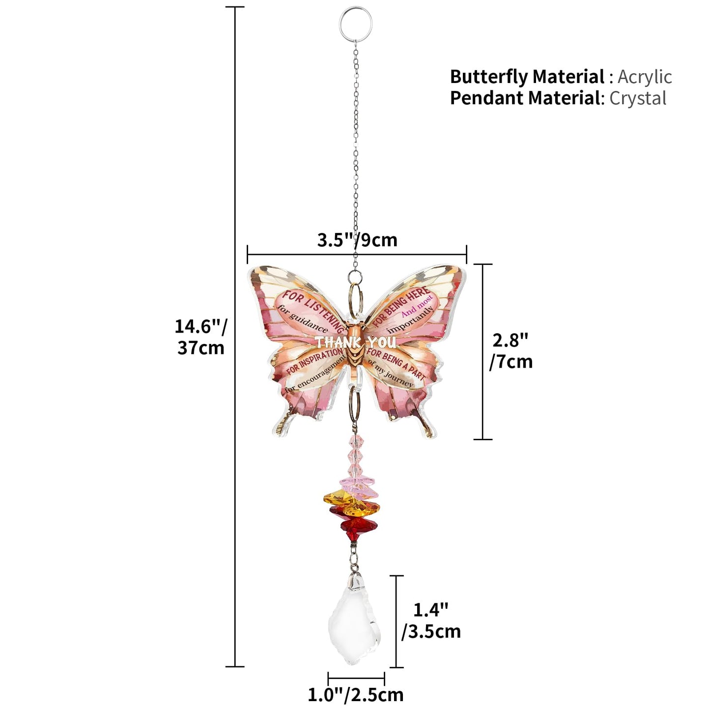 Teacher Gifts for Women, Acrylic Hanging Decoration Thank You Teacher Gifts, Appreciation Gift for Teacher Mentor, Perfect for Teachers Day, Christmas, Birthday,End of The Year