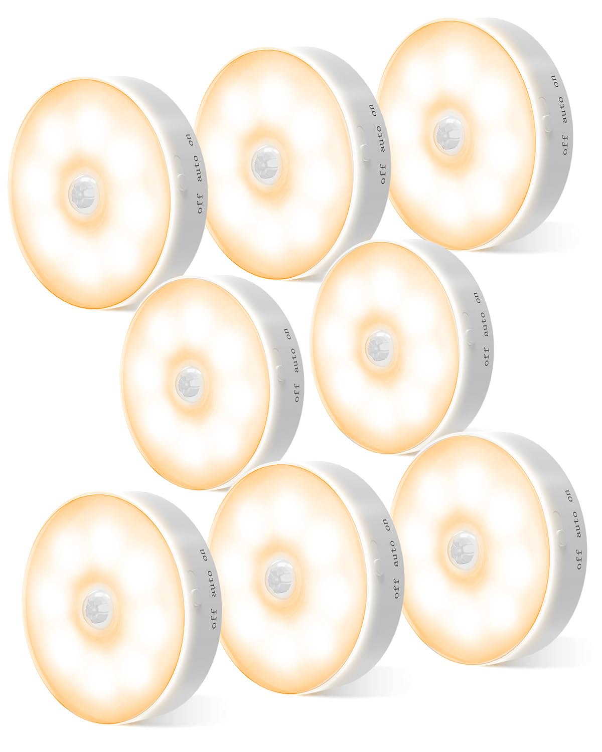 Motion Sensor Lights Indoor, 6 Pack Cupboard Lights, Stair Lights Night Lights, 3 Modes USB Charging Wall Lights, Magnetic Sensor Lights Indoors for Kitchen Stair Closet Under Cabinet