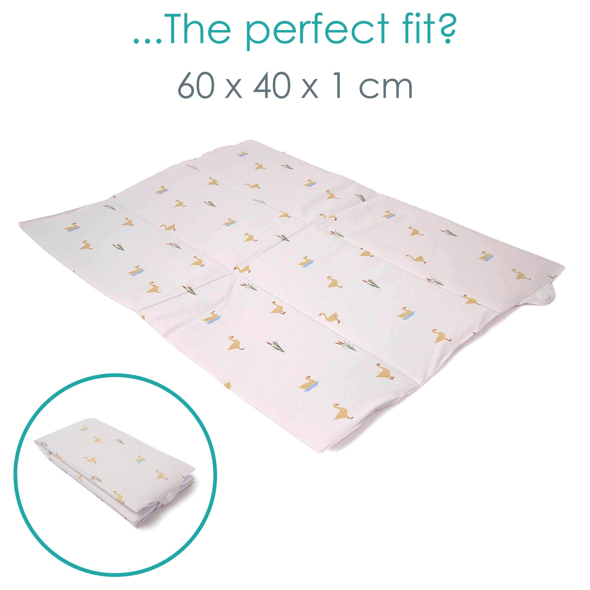 Clair de Lune Jungle Dream Foldable Changing Mat, Easy Clean Soft Water Resistant Travel Pad 60 x 34 cm