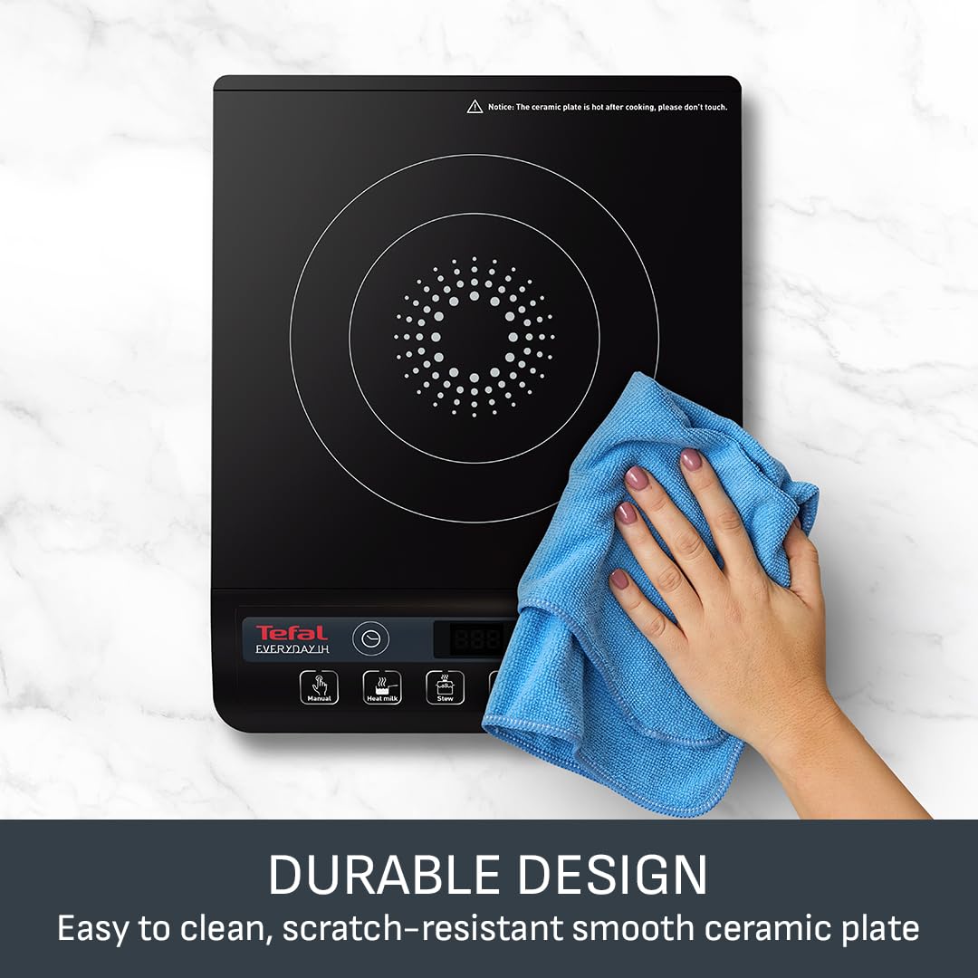 Tefal Slim Portable Induction Hob, 2100W, 6 Functions, Compact, Black