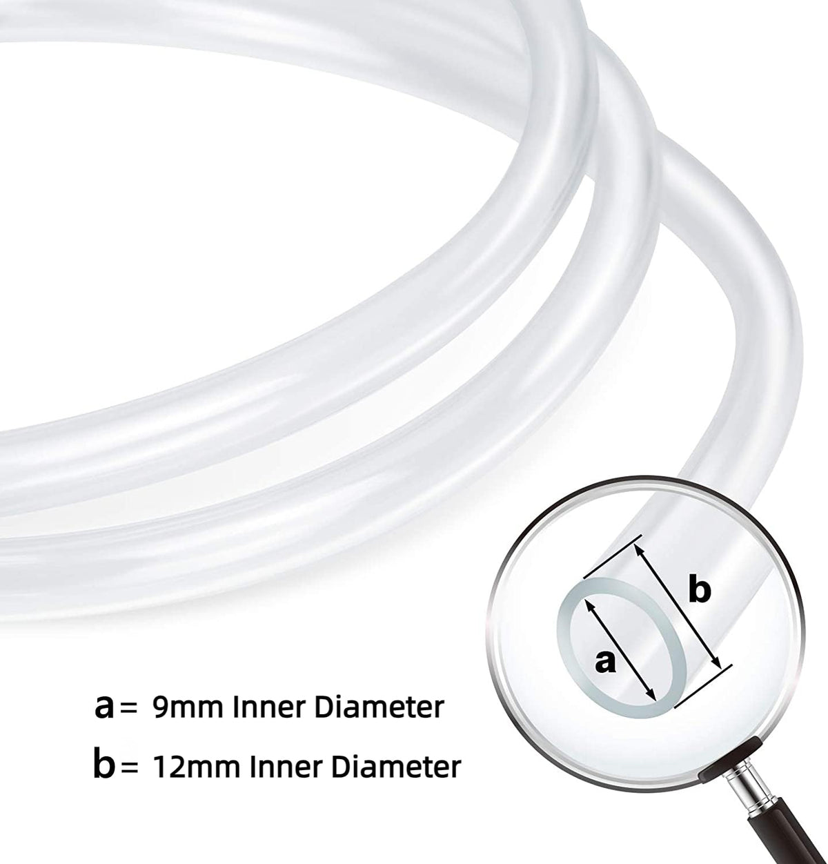 19mm x 24mm 10M Food Grade Clear PVC Tubing, Plastic Hose for Water Oil Air