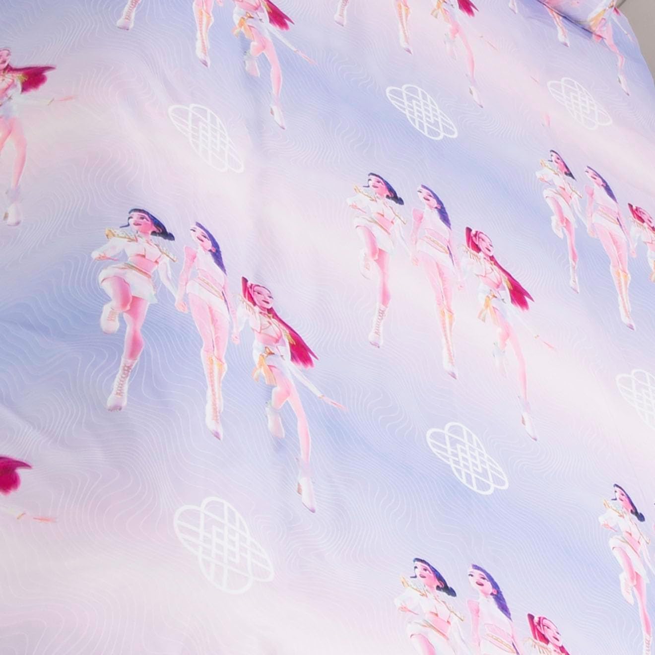 K Pop Demon Hunters Officially Licensed Single Duvet Cover Set | Soundtrack Design Reversible 2 Sided Bedding Including Matching Pillow Case | Perfect For Kids Bedroom | Polyester