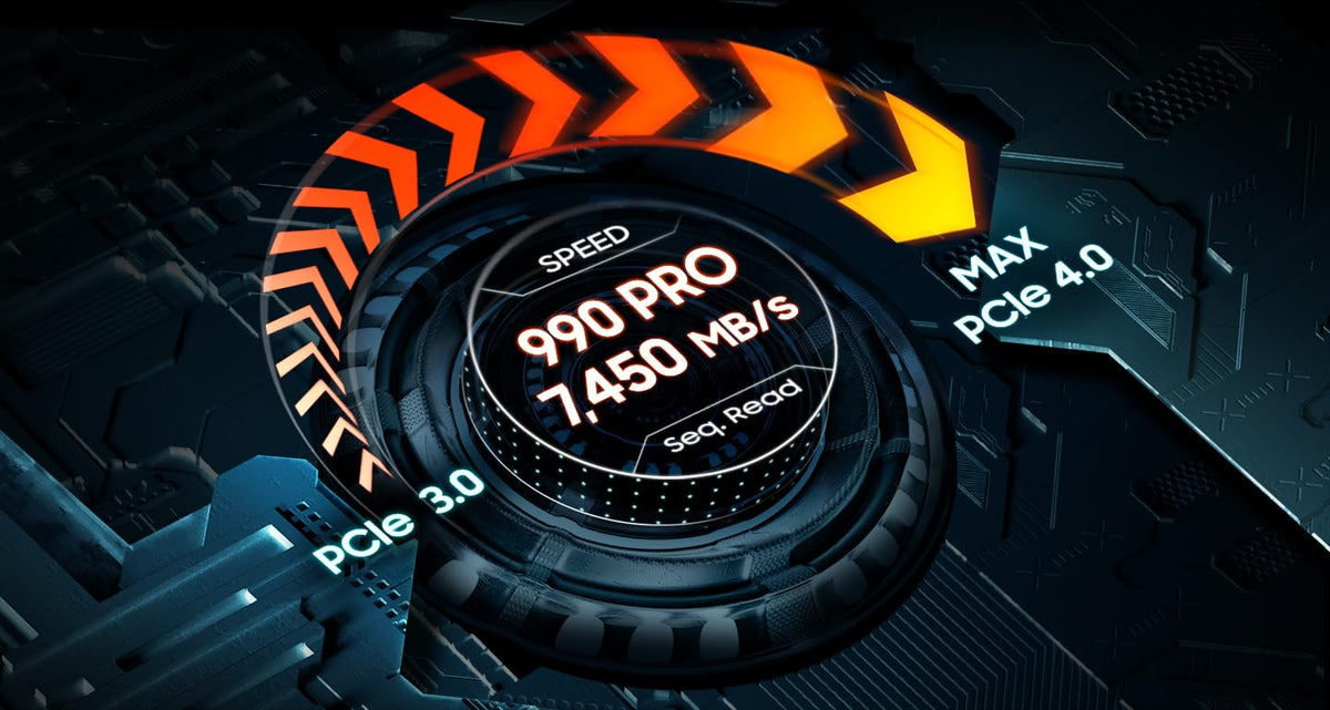 Samsung 990 PRO 1TB PCIe 4.0 (up to 7450 MB/s) NVMe M.2 (2280) Internal Solid State Drive (SSD) (MZ-V9P1T0BW)