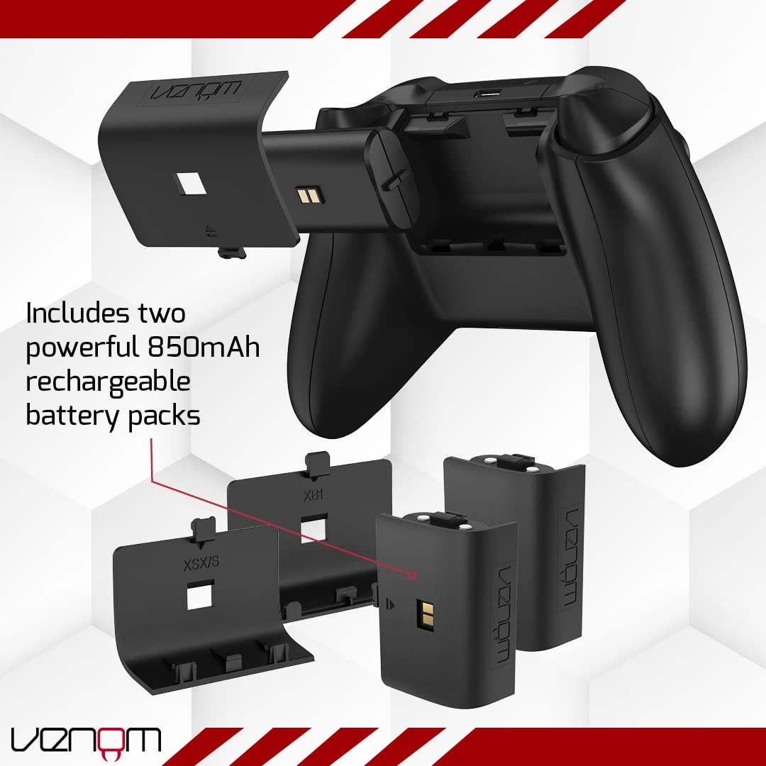 Venom Replacement Battery Packs for Xbox Charging Dock - White (Xbox Series X & S/Xbox One)