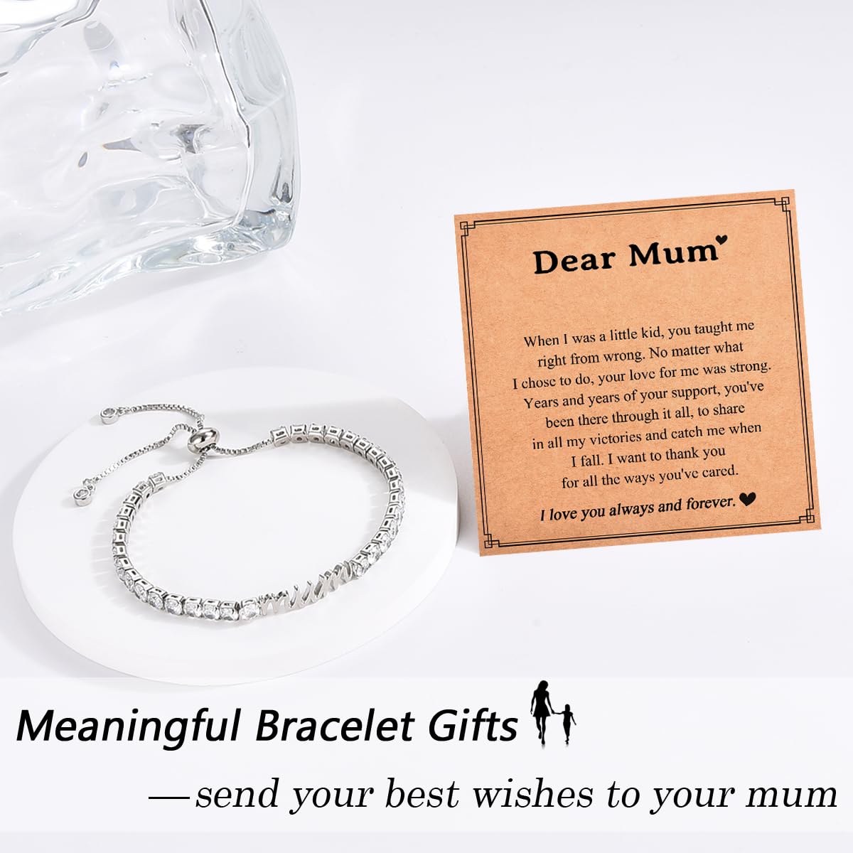 Birthday Gifts for Women Girls, Sparkling Cubic Zirconia Tennis Bracelet Gifts, Christmas Mothers Day Graduation Presents for Her