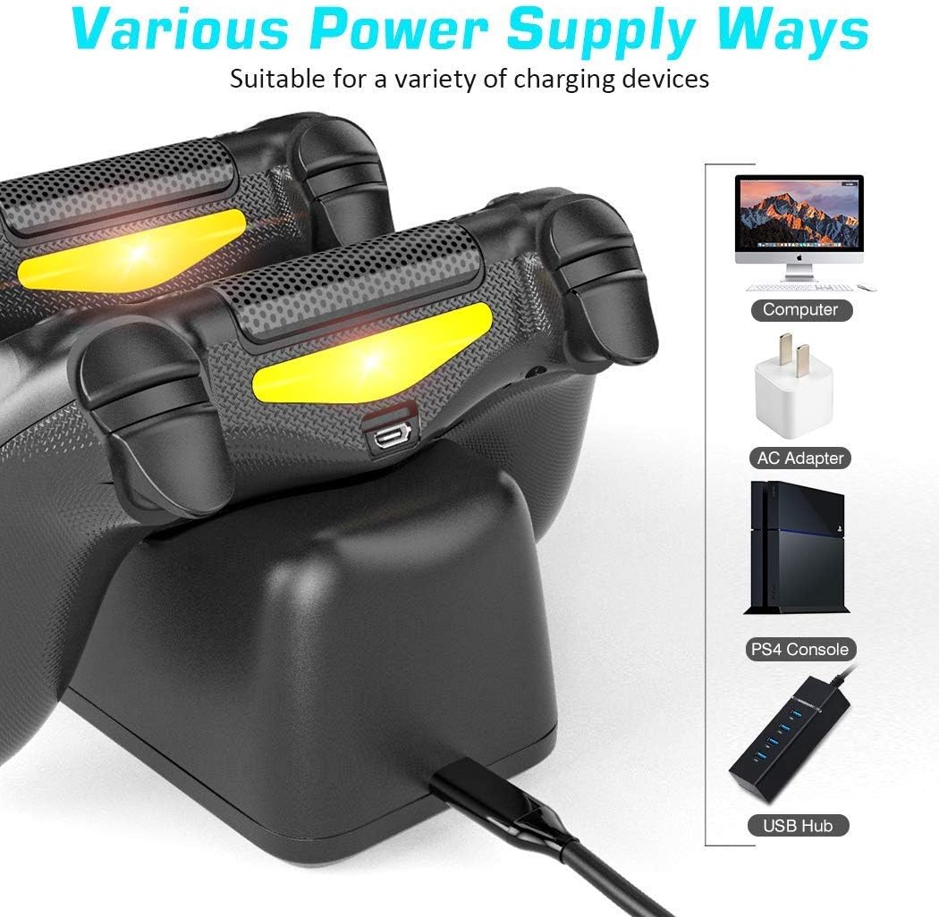OIVO PS4 Controller Charger - PS 4 Controller Charging Station with Upgraded 1.8-Hours Charging Chip