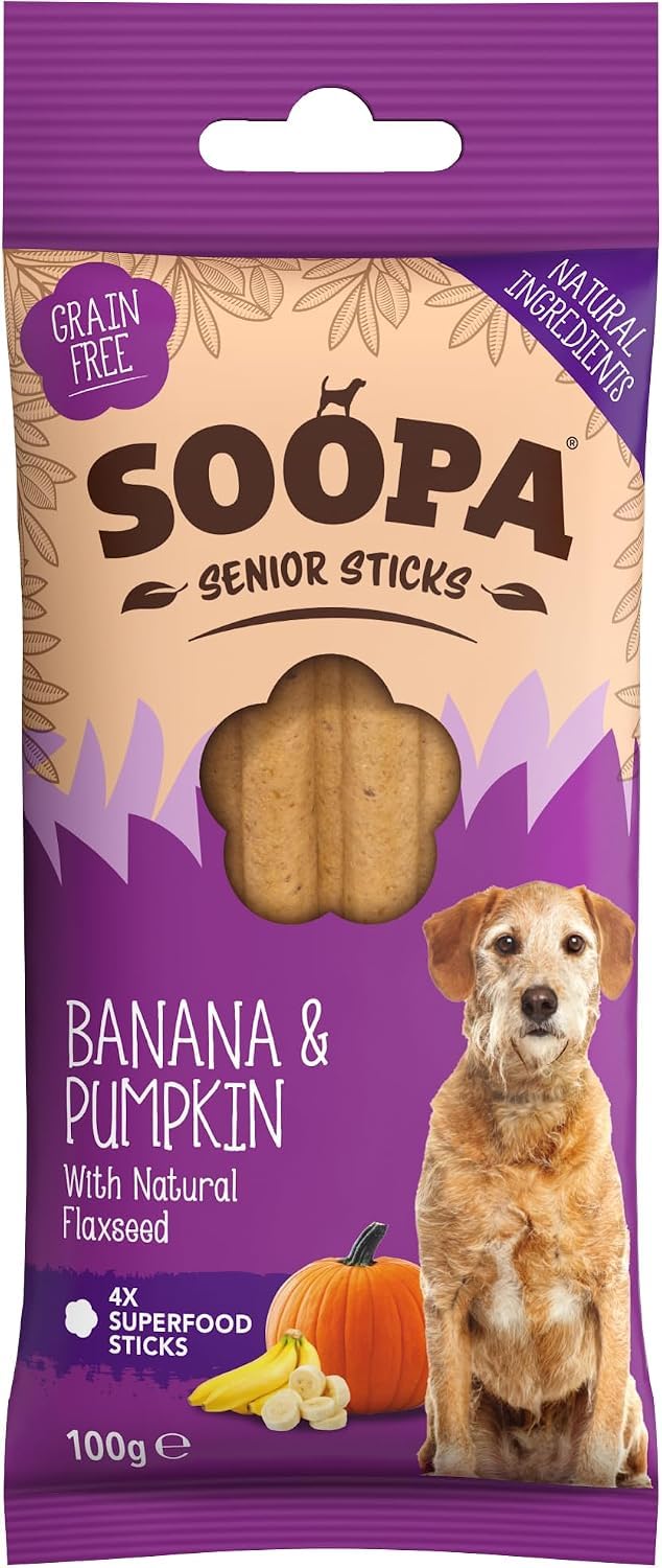 Soopa Carrot & Pumpkin Dog Dental Sticks, Chews to Clean Teeth, 100 g, 1-Pk