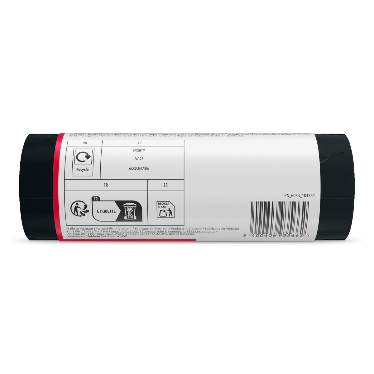 by Amazon Bin Liners with Carry Handles, 25 Litre, Transparent, 30 Count