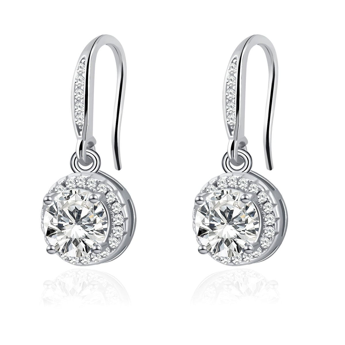 Birthstone Drop Earrings for Women, Silver Plated Dangle Earrings