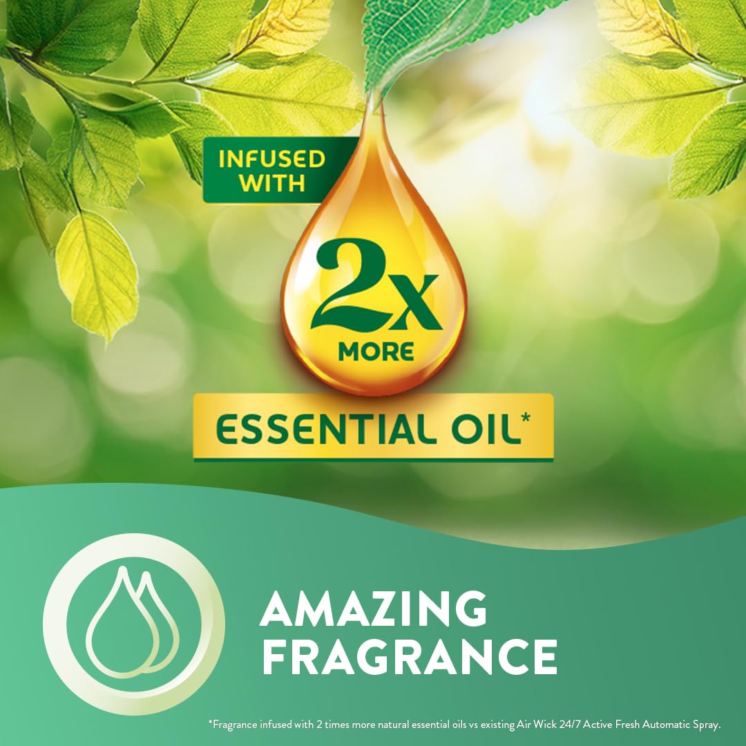 Air Wick Cherry Blossom & Raspberry Essential Mist Twin Refill 20ml, Lasting for up to 45 days per refill, Air Freshener