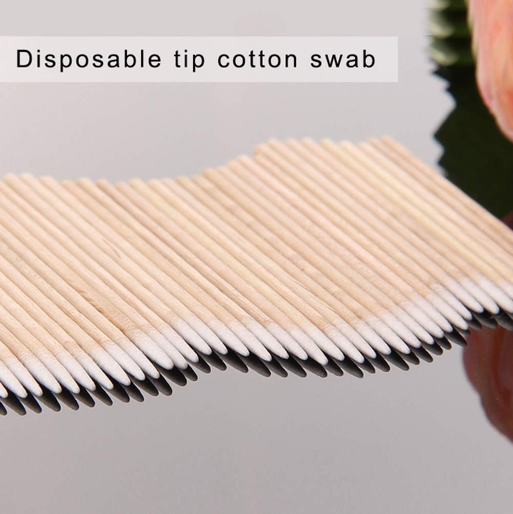 ZHIYE Cotton Buds, 1600 pcs Cotton Swab, for Eyebrow Tattoo Beauty Make-up Color Nail Seam Dedicated Dirty Picking, Wood Handle Small Pointed Tip Head