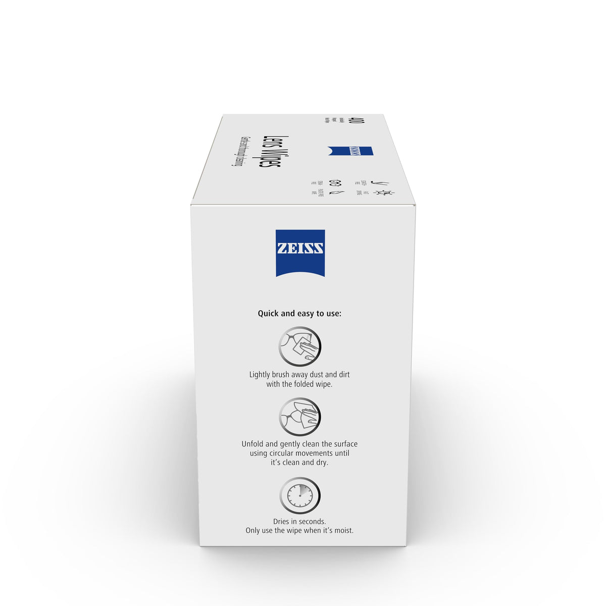 ZEISS Sunglasses Wipes, Removes Fingerprints, Suncream, Dirt, Dust & Oil. Individually Packed Pre-Moistened Wipes Perfect to use at Home or On-The-Go. Fast-Drying and Portable. 8 Packs x 10 Wipes