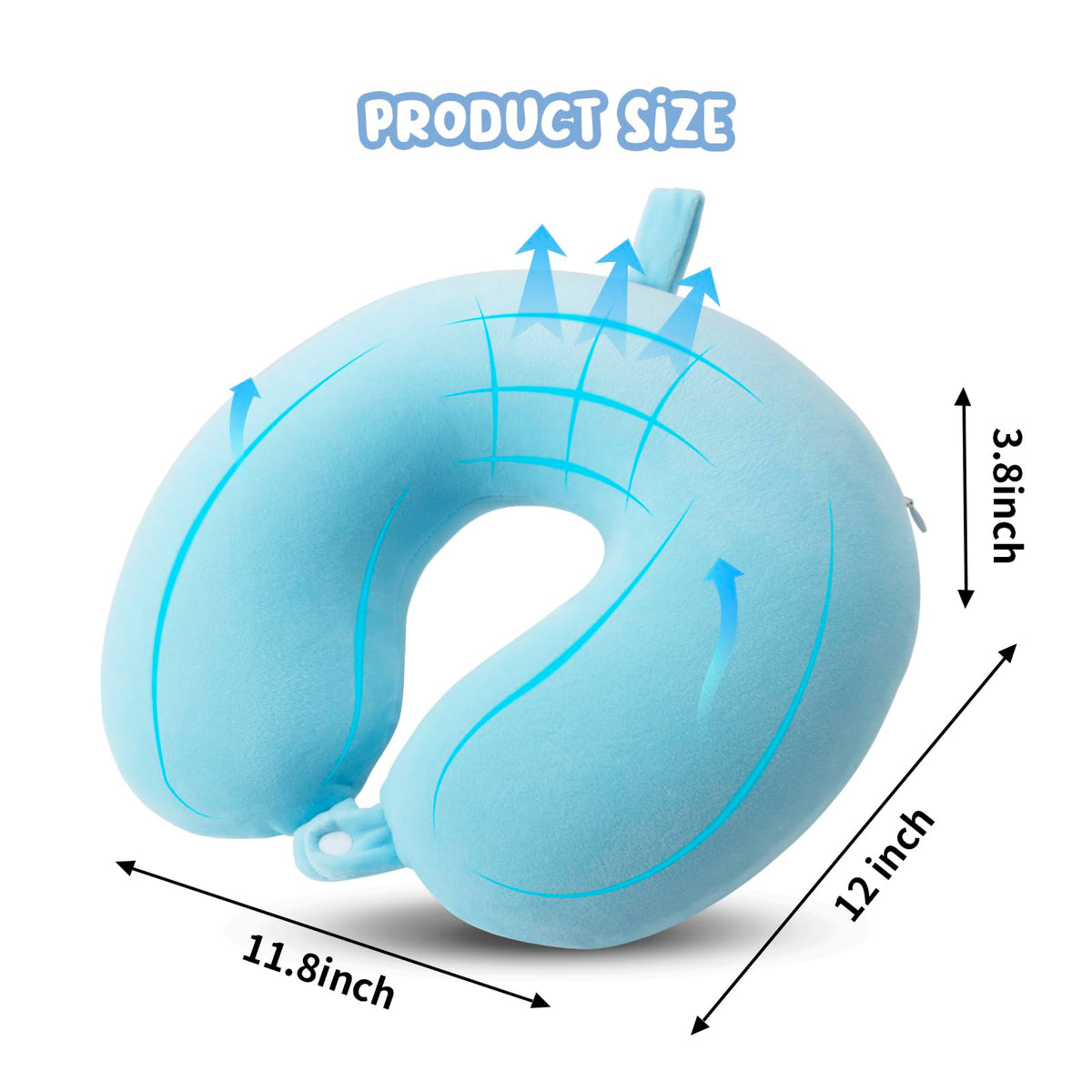 WENGX Travel Neck Pillow With Storage Bag Memory Foam Head Support Flight Pillows Cushion for Airplane Train Car Office Travel Essential for a Long Hauls Sleeping Rest(Pale Pink)