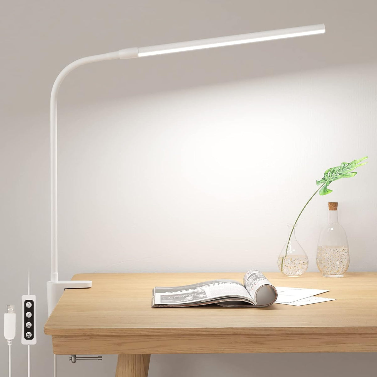 Lepro Desk Lamp Clamp, 460lm Eye-Caring Clip on LED Desk Light