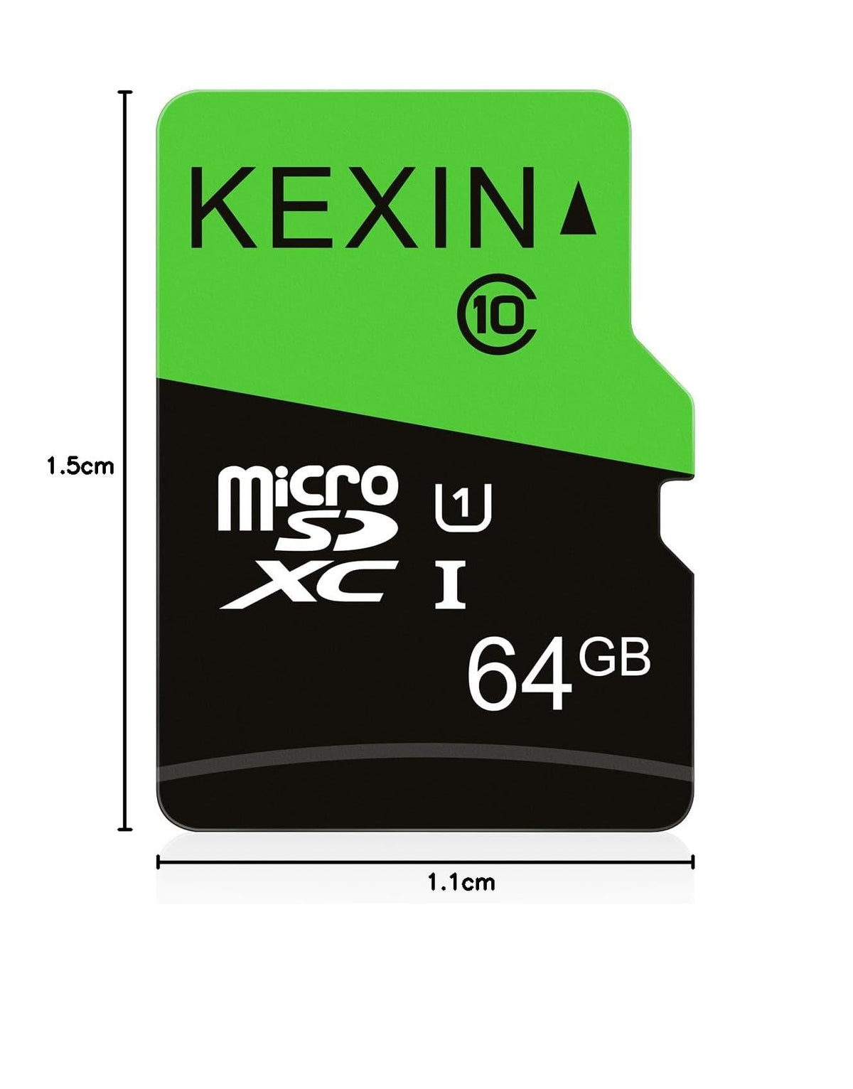KEXIN Micro SD Card 32GB, MicroSDHC Memory Card UHS-I Up to 80MB/s Read, Class 10 C10 U1 TF Card for Camera, Smartphone, Security System, Drone, Tablet (Black Green)