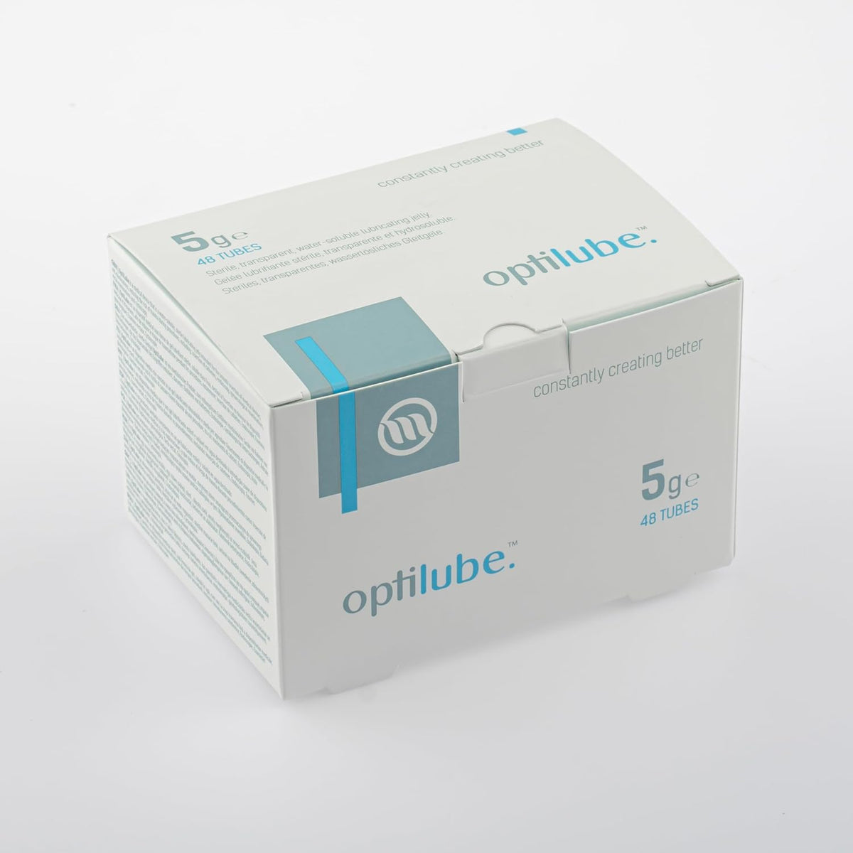 OptiLube Tubes - Sterile Lubricating Jelly for Insertion of Medical Devices in 5g, 42g, 82g, and 113g Tubes, Water Soluble Lubricant with Easy-to-Use Flip Cap (5g x 48)