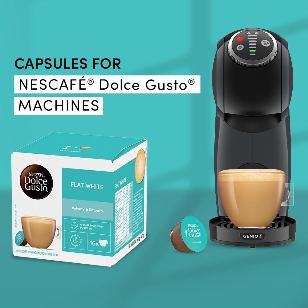 Nescafé Dolce Gusto Flat White Coffee Pods 16 Pods | Multipack of 3