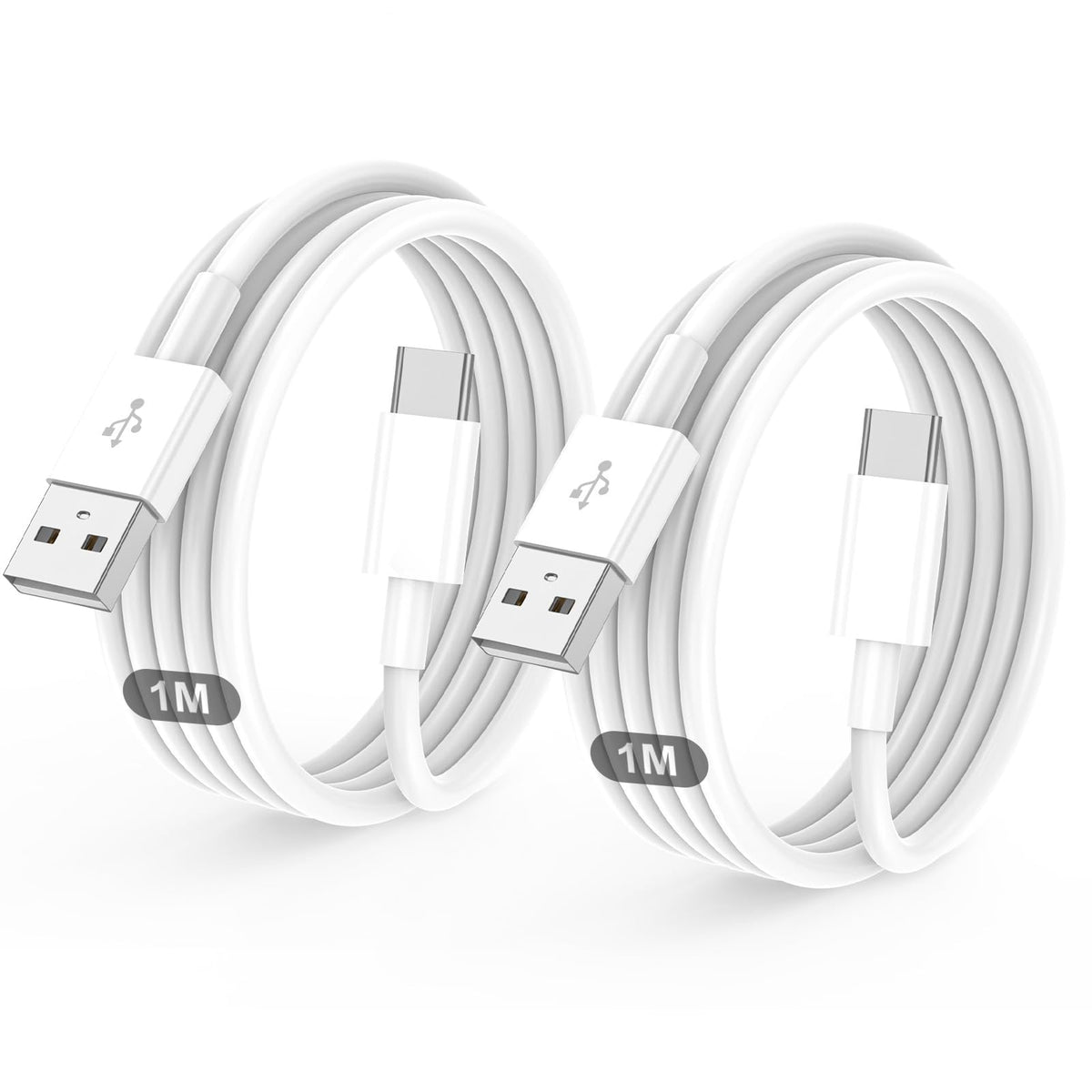 USB C Charger Cable, USB to USB C Cable USB A to C Cable 1M+2M 2Pack
