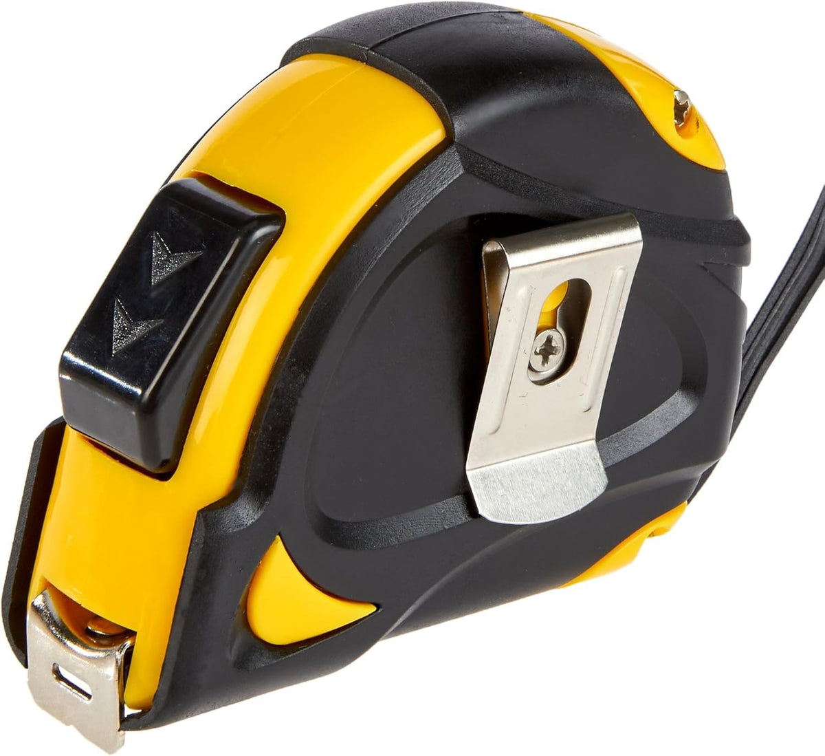 Amazon Basics Self-Locking Tape Measure, MID Accuracy, 7.6 m (2-Pack) meters Scale, Yellow