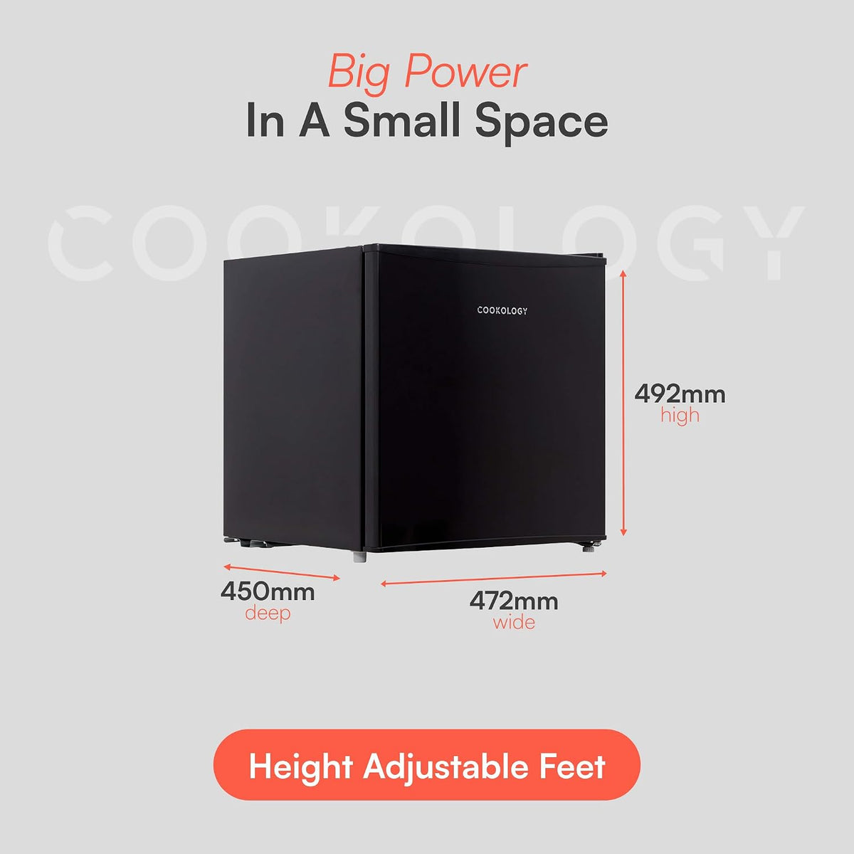Cookology 31L Tabletop Mini Freezer - Adjustable Legs - Black