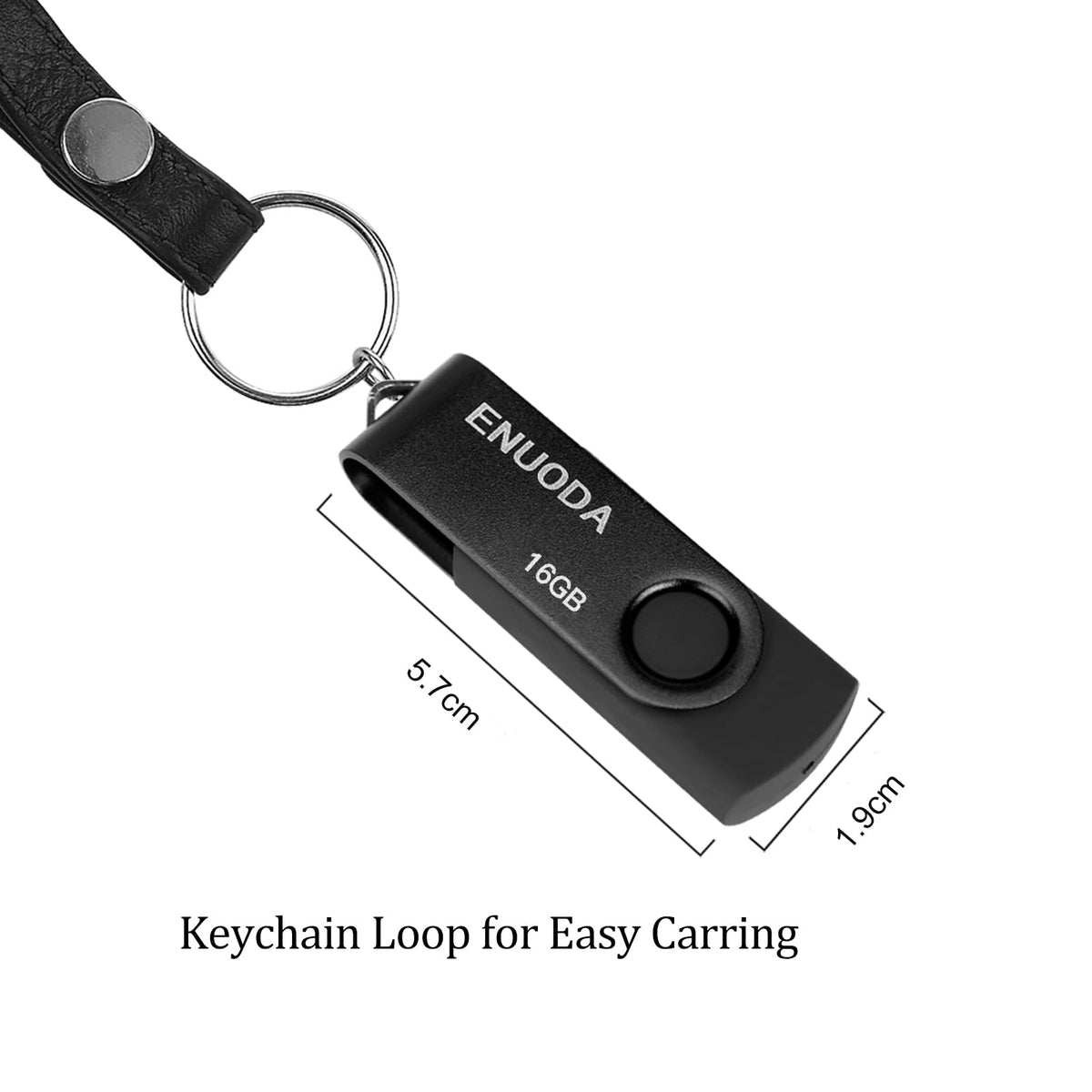 ENUODA Memory Stick 128GB USB 2.0 Flash Drives Swivel Design Storage Thumb Drive Pen Drive (Black)