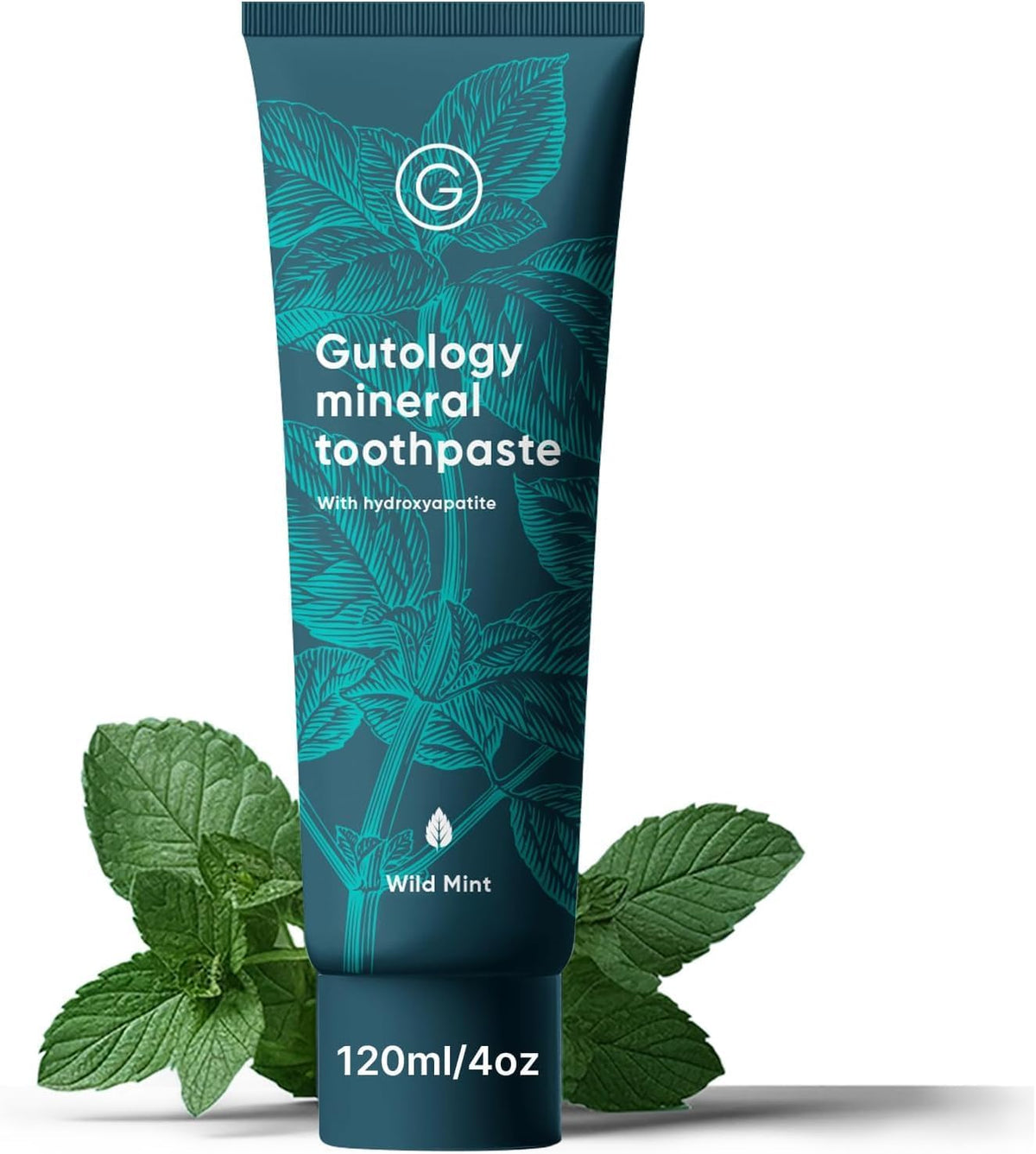 Gutology Mineral Hydroxyapatite Toothpaste, Fluoride Free, 120ml, Wild Mint