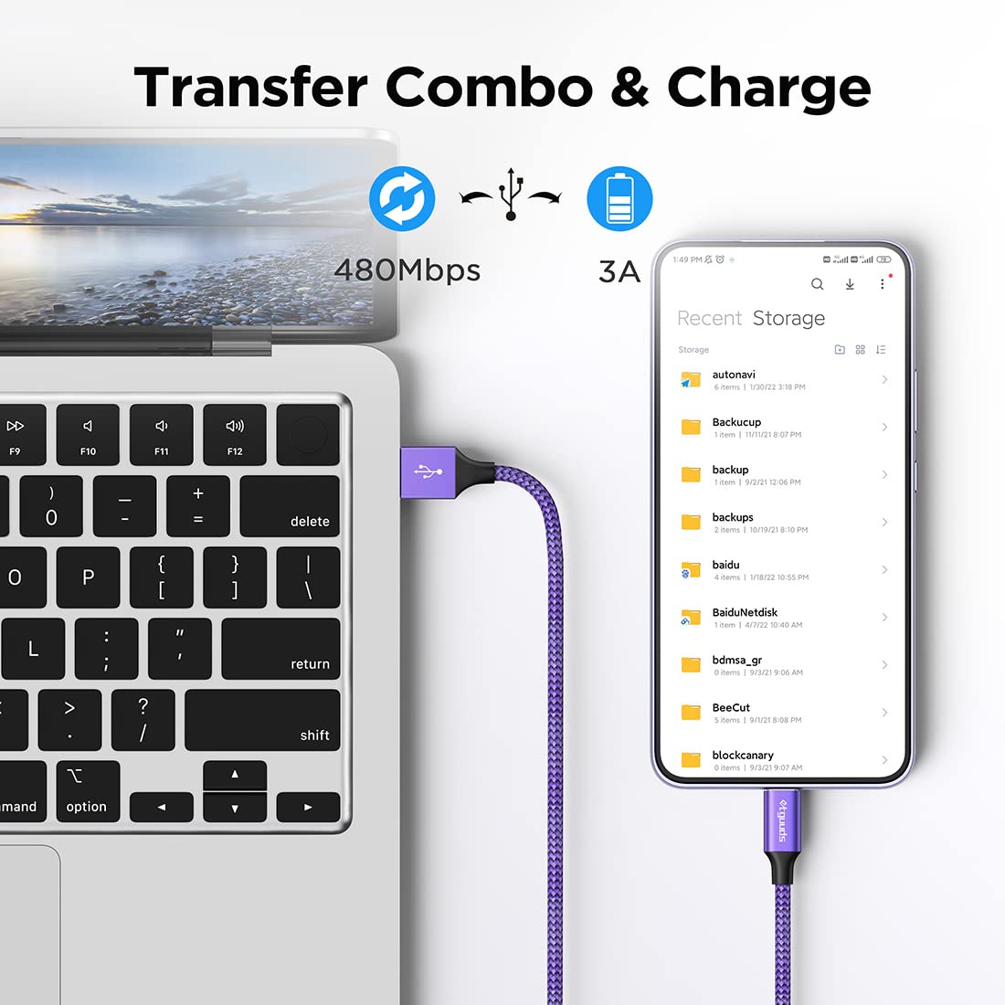 etguuds Extra-Long USB C Charger Cable 3M, USB A to USB C Cable