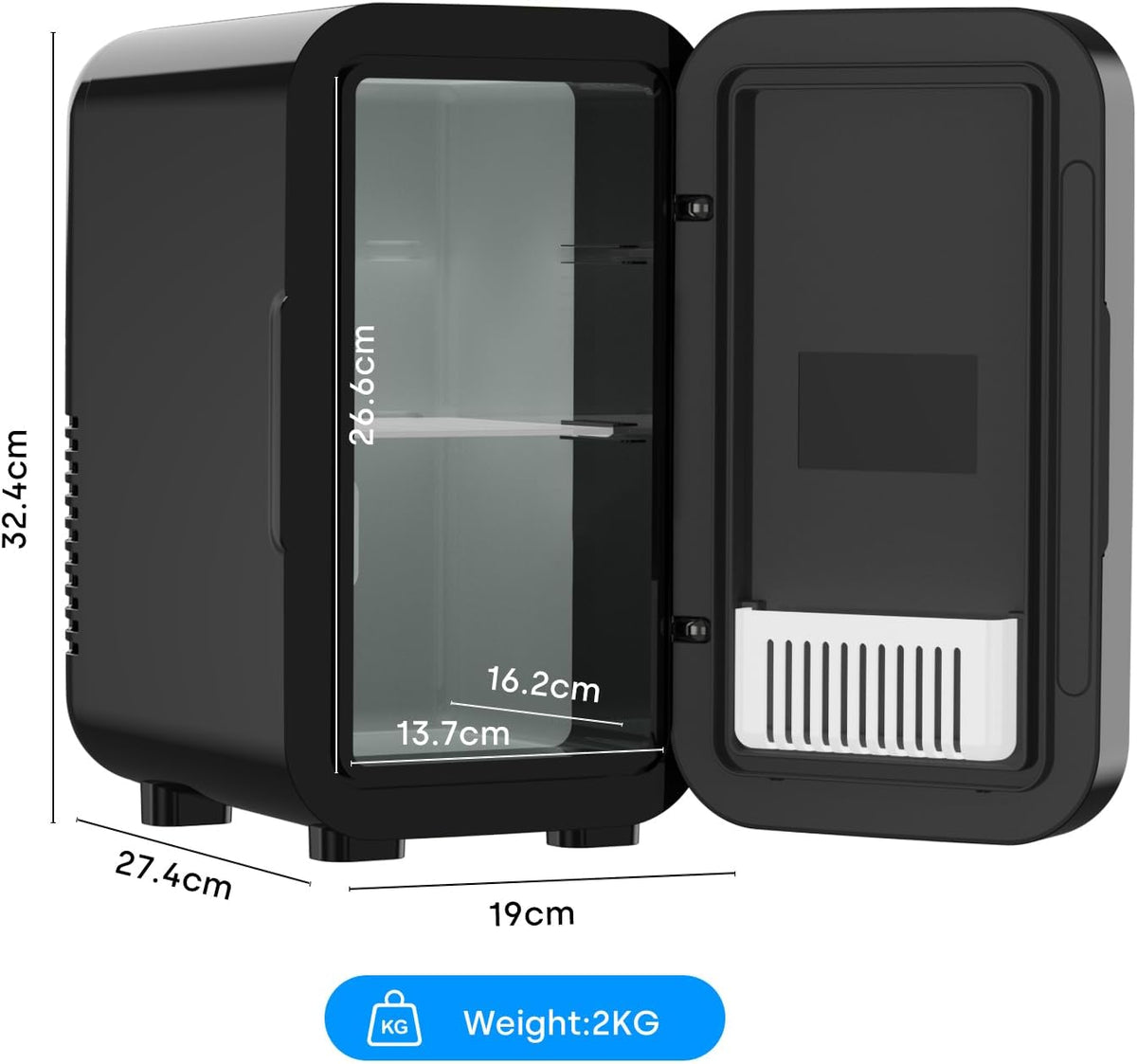 Enventor Mini Fridge 6 Litre/ 8 Can, Portable Cooler and Warmer, AC+12V DC